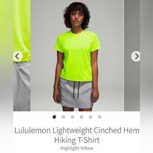 lululemon Highlight Yellow Short Sleeve cinched tshirt